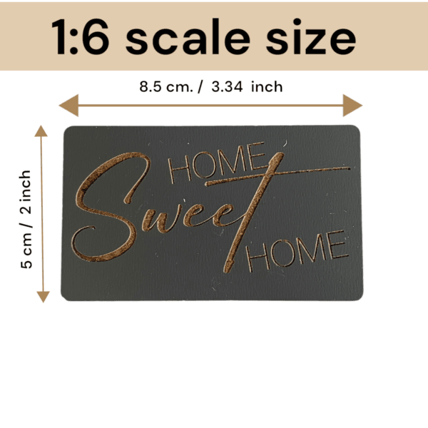1:6 Dollhouse Doormat, Miniature Antracit color “Welcome Home” Rug, 1:12 scale Miniature "Home Sweet Home" Floor Mat for Dollhouse