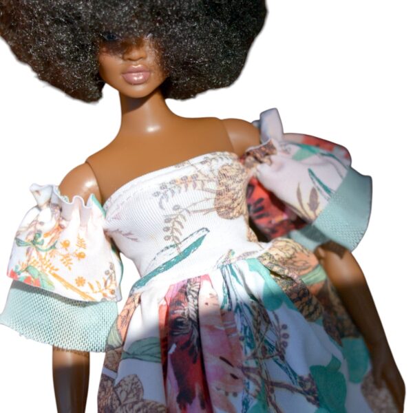 Orange and whote Polka Dot 11'5 inch barbie doll dress, doll clothes,made to movie, Barbi, Barbe, Curvy Barbie doll, 12 inch doll dress, munecas,kleidung2