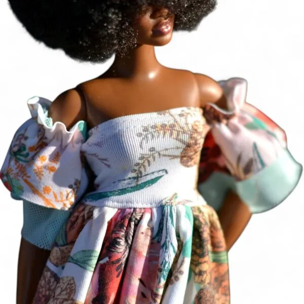 Orange and whote Polka Dot 11'5 inch barbie doll dress, doll clothes,made to movie, Barbi, Barbe, Curvy Barbie doll, 12 inch doll dress, munecas,kleidung2
