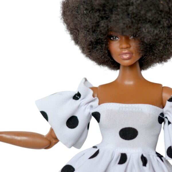 White and black Polka Dot 11'5 inch barbie doll dress clothes,made to movie, Barbi, Barbe, Curvy Barbe, 12 inch doll dress, munecas,kleidung