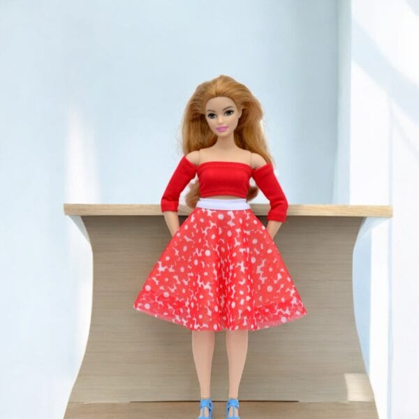 barbie doll black white tropical and white fashion dress04