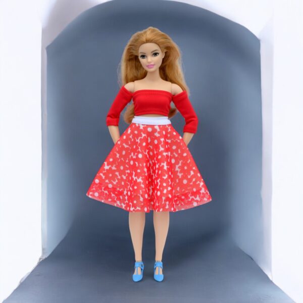 barbie doll black white tropical and white fashion dress04