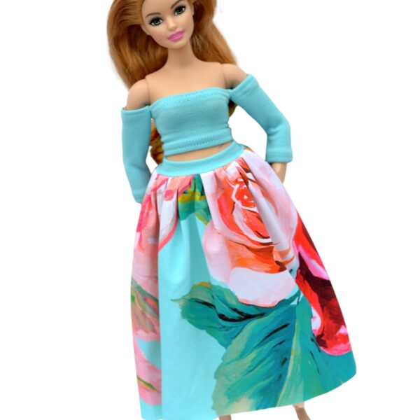 barbie doll black white tropical and white fashion dress04