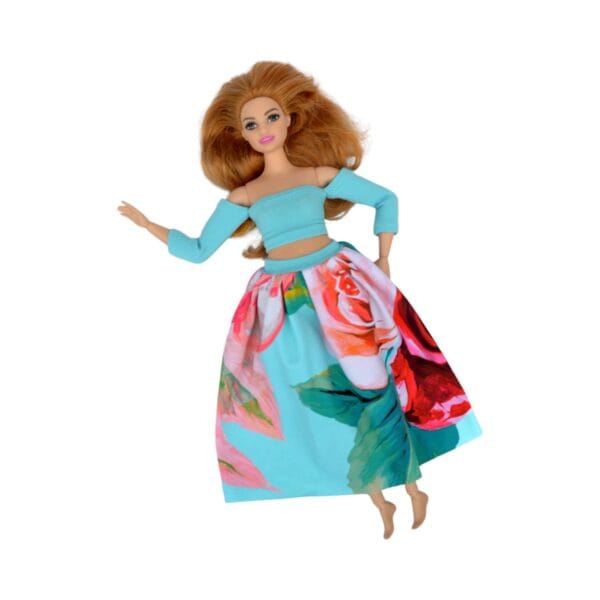 barbie doll black white tropical and white fashion dress04