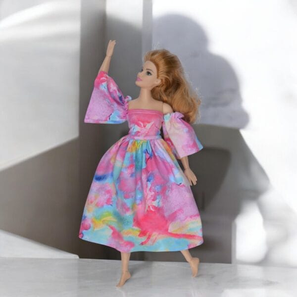 barbie doll black white tropical and white fashion dress04