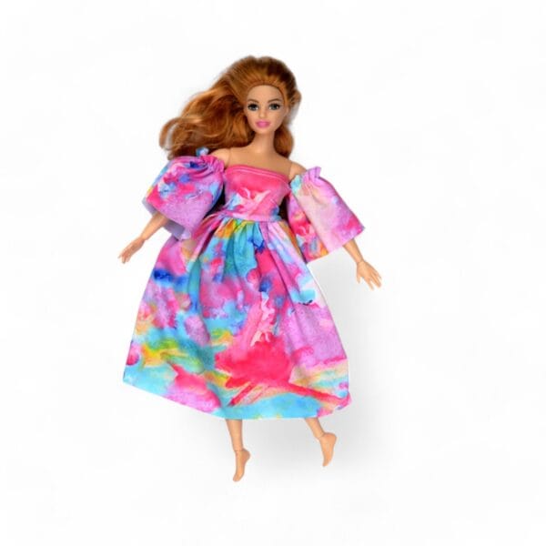barbie doll black white tropical and white fashion dress04