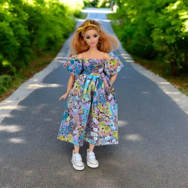 barbie doll black white tropical and white fashion dress04