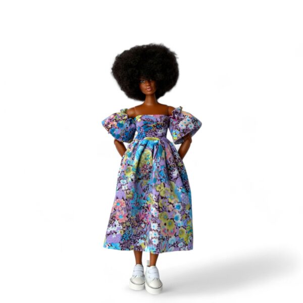barbie doll black white tropical and white fashion dress04