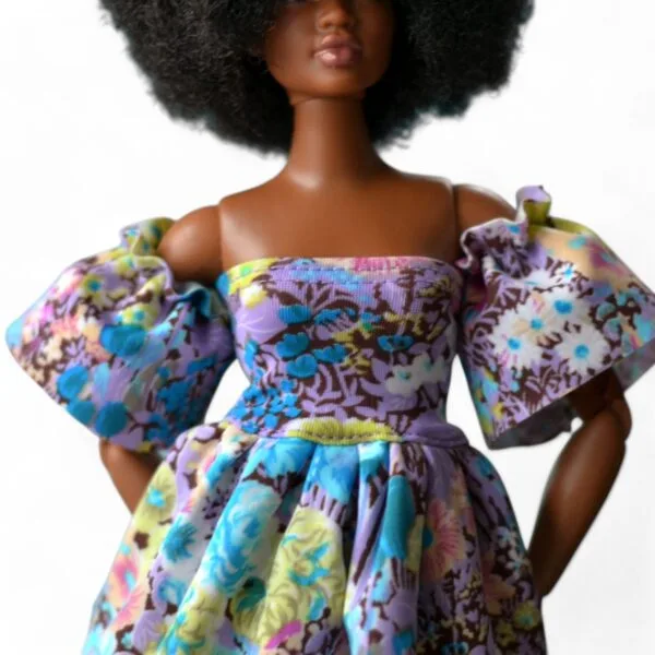 barbie doll black white tropical and white fashion dress04
