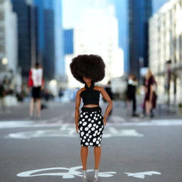 barbie doll black white tropical and white fashion dress04