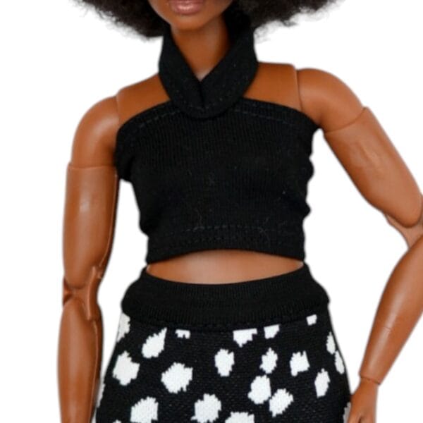 barbie doll black white tropical and white fashion dress04
