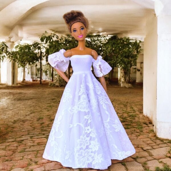 1/6 scale Doll White Wedding Dress, doll clothes, made to movie doll, 11'5 inch doll clothes 12inch doll dress and outfit