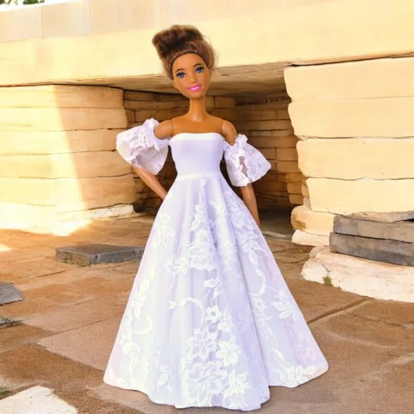 barbie doll black white tropical and white fashion dress04