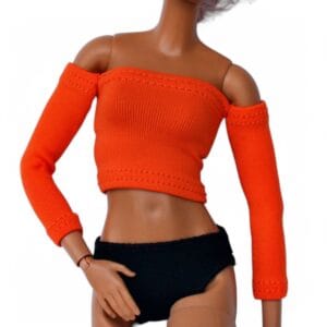 Handmade Barbie doll trendy clothes, long sleeves top for 11.5 and 12 Inch Fashion Dolls green dress 1:6 scale Fashionable Doll Outfit Custom Doll Clothes Flores themed outfit