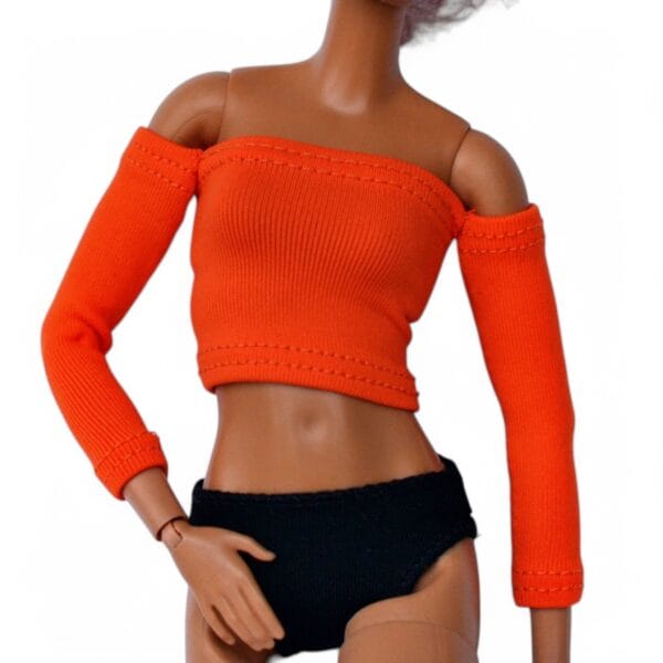Handmade Barbie doll trendy clothes, long sleeves top for 11.5 and 12 Inch Fashion Dolls green dress 1:6 scale Fashionable Doll Outfit Custom Doll Clothes Flores themed outfit